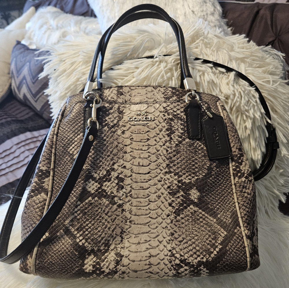 (F35876). Utiful Python Snake Minetta Satchel Bag… - image 1